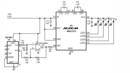 基于MAX1573的白光LED驅動器電路設計與應用